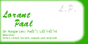 lorant paal business card